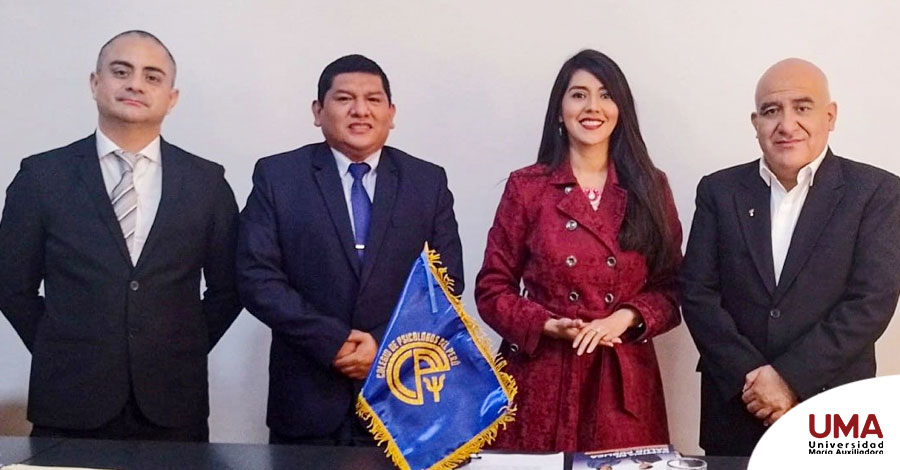 Autoridades de la UMA se reúnen con el Decano Nacional del Colegio de Psicólogos del Perú.