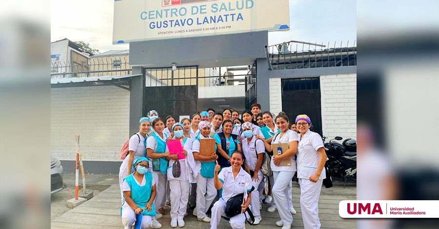 Estudiantes de enfermería de la Universidad María Auxiliadora participan en campaña de salud organizada por el Ministerio de Salud