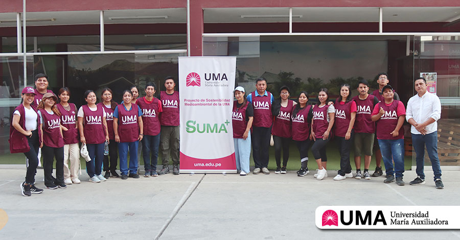 Estudiantes de la UMA participan en campaña de arborización en Villa María del Triunfo como parte del proyecto ambiental SUMA+